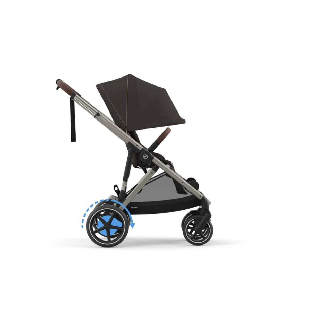 Cybex E - Gazelle S Stroller - Taupe Frame/ Chocolate Brown - Automatic Rocking Function