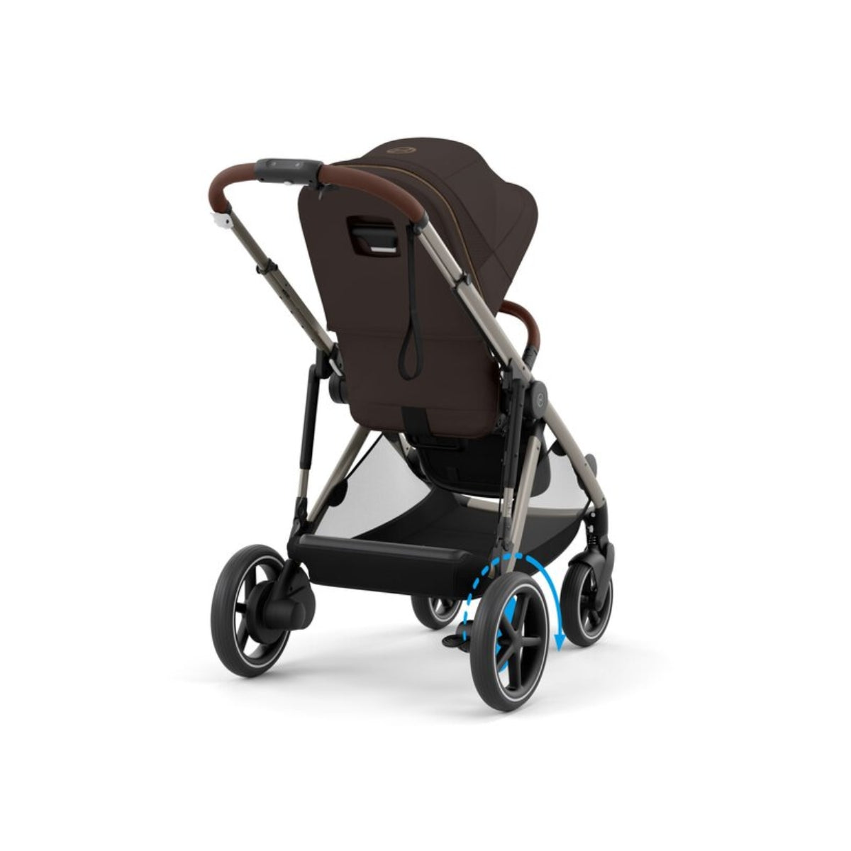 Cybex E - Gazelle S Stroller - Taupe Frame/ Chocolate Brown - Large Storage Capacity